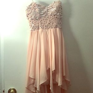 Sequin Strapless Dress, size 1, Peach Color